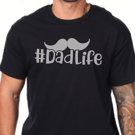 Men's Short Sleeve Shirt #Dadlife_Father's Day Shirt _Black Top