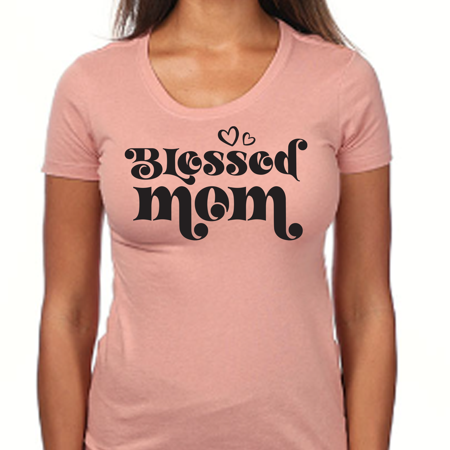 Womans Blessed Mom Shirt, Pink, Gold, Rose, Yellow, Blessed cute top