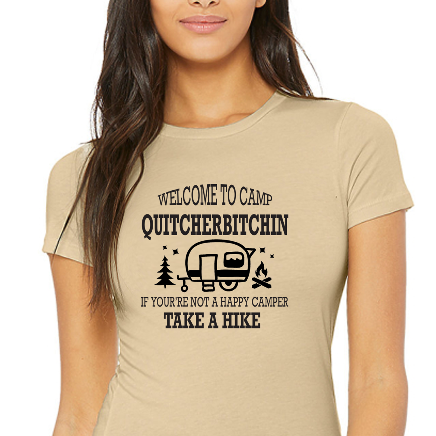 Womans Funny Camping Shirt_Welcome to Quitcherbitchen_Cute Camping top