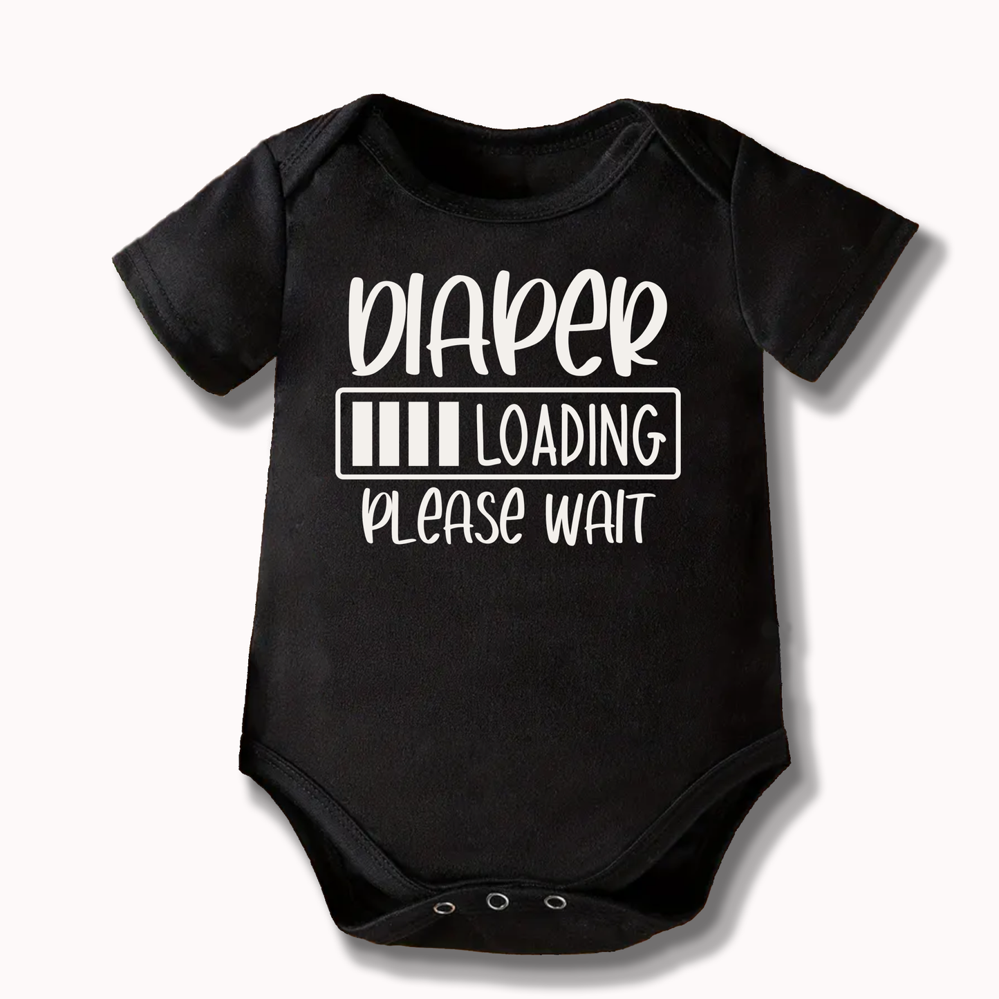 Baby Onesie - black - Diaper loading please wait