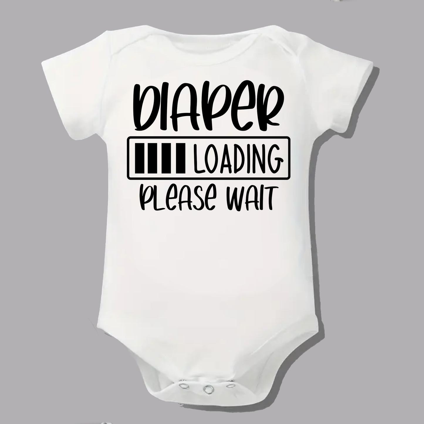 Baby Onesie - black - Diaper loading please wait